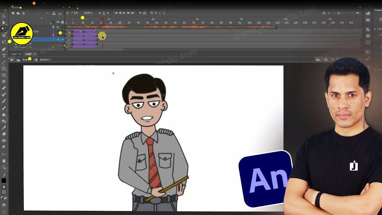 How To Animate A Character In Adobe Animate|2D Cartoon Animation Step ...