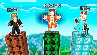 ¿PUEDES SOBREVIVIR a la TORRE MÁS ALTAS de LUCKY BLOCK? 😂😱 NOOB vs PRO vs HACKER  MINECRAFT GRACIOSO