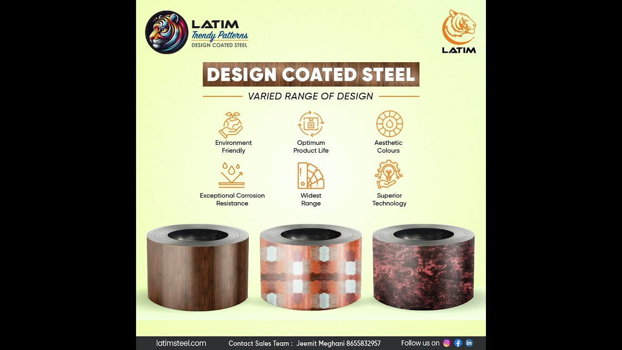 Discover a wide range of design-coated steel options with LA TIM Metal & Industries