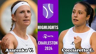 Victoria Azarenka vs Elisabetta Cocciaretto | Charleston Open 2024