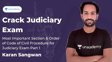 Most Important Section & Order of Code of Civil Procedure for Judiciary Exam Part 1 | PCSJ | Karan