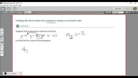 Finding the first terms of a sequence using a recursive rule