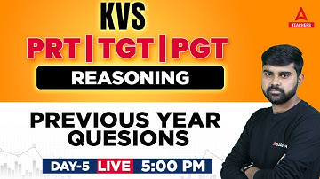 KVS/DSSSB 2022-23 | PRT/TGT/PGT | Reasoning | Previous Year Questions Day  5 | Sahil Tiwari