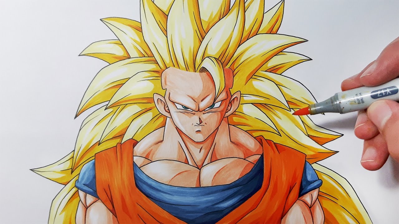 How To Draw Goku Super Saiyan 3 - Step By Step Tutorial! 