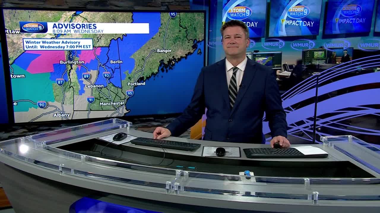 Rain, snow moving through New Hampshire; gusty winds to follow - YouTube