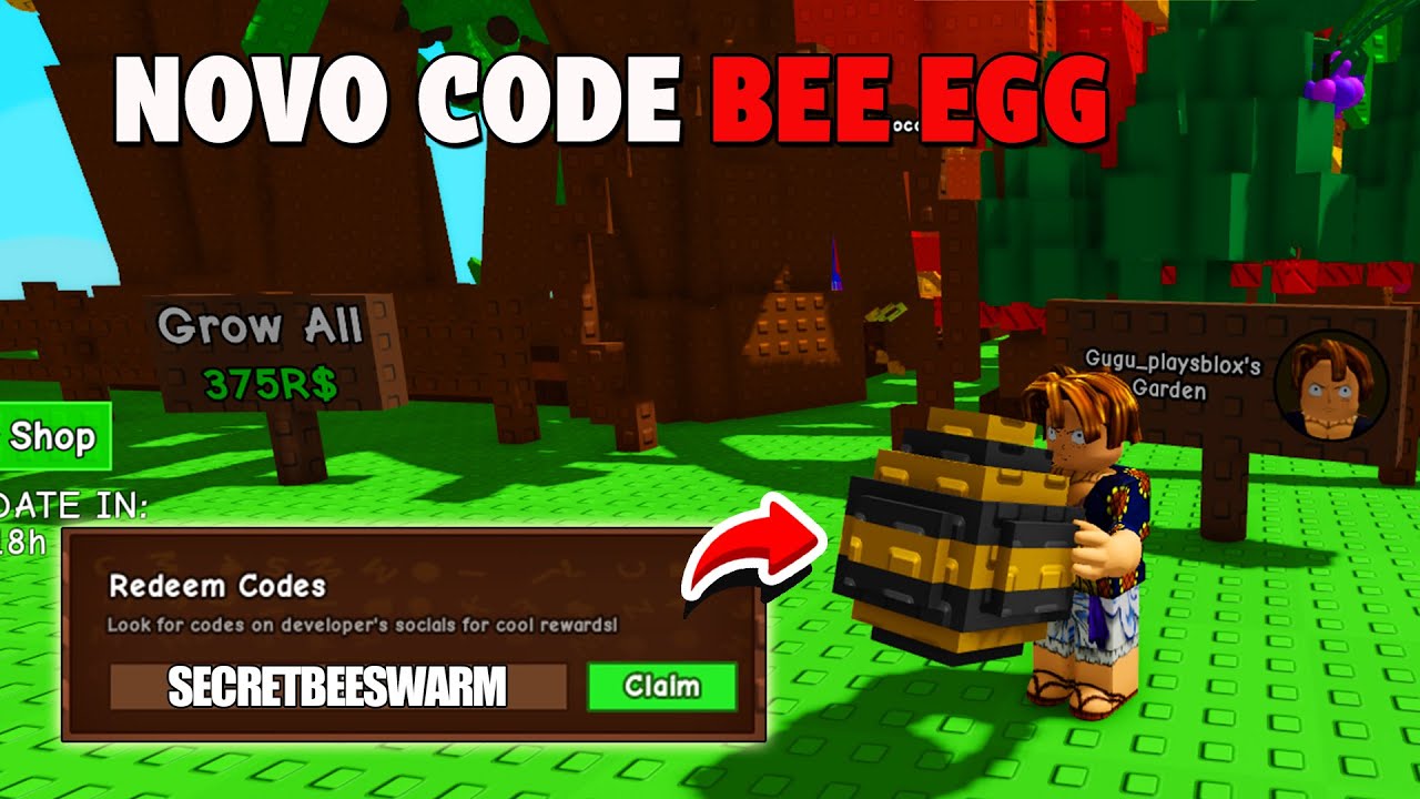 NOVO CÓDIGO BEE EGG NO GROW A GARDEN (CRESCER UM JARDIM) ROBLOX + TODOS ...