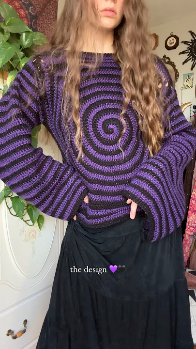spiral sweater tutorial up on my channel! 💜🌀💫 #crochet