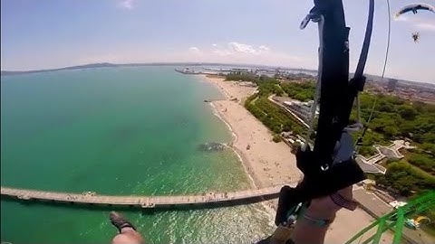 paramotor fly on beach, great paragliding parapente
