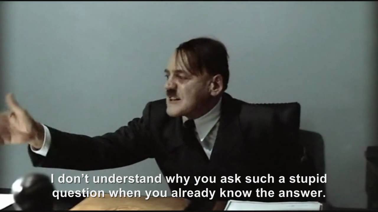 Hitler is asked "Are you dead?"