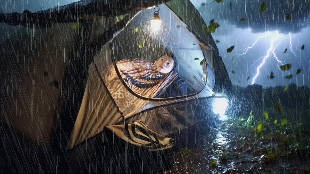 SOLO OVERNIGHT CAMPING IN THE RAIN⛈️CAMPING DURING IN HEAVY RAIN WITH ...