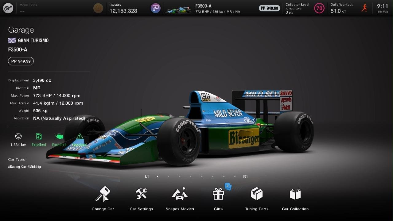 Gran Turismo 7 gr1 Prototype Series F3500-A Daytona Road Course Weekly Challenges 1.67