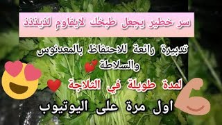 #تدبيرة_رائعة_للحفاظ_على#المعدنوس_والكرافس_والسلاطة_لمدة_طويييلة#وسر #خطير يجعل #طبخك_له_بنة لات