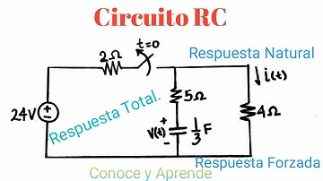 Circuito RC, Ejercicio Resuelto 01,  natural and forced response of a rc circuit