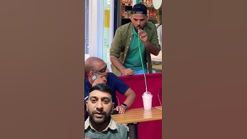 Long straw drinking stranger shake😁 #funny #shorts #comedy