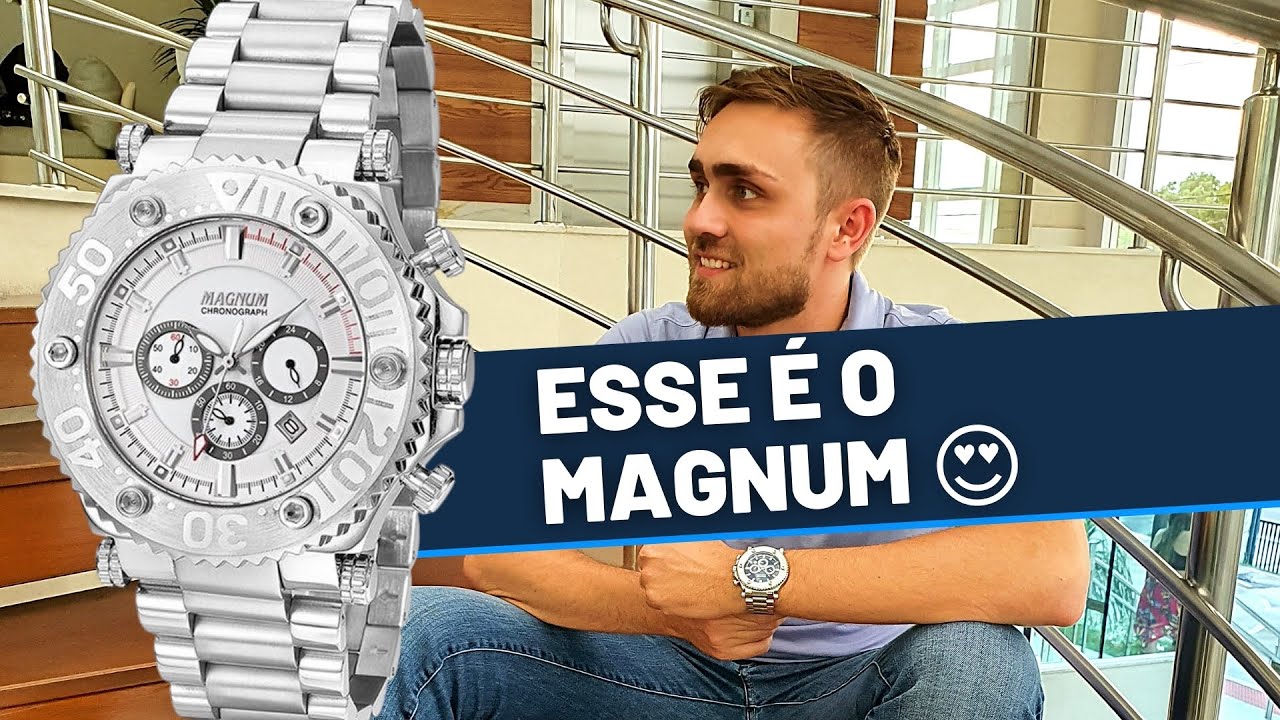 Relógio Magnum Masculino Cronógrafo Ma32121a Aço Original Cor Da Correia  Prateado Cor Do Bisel Prateado Cor