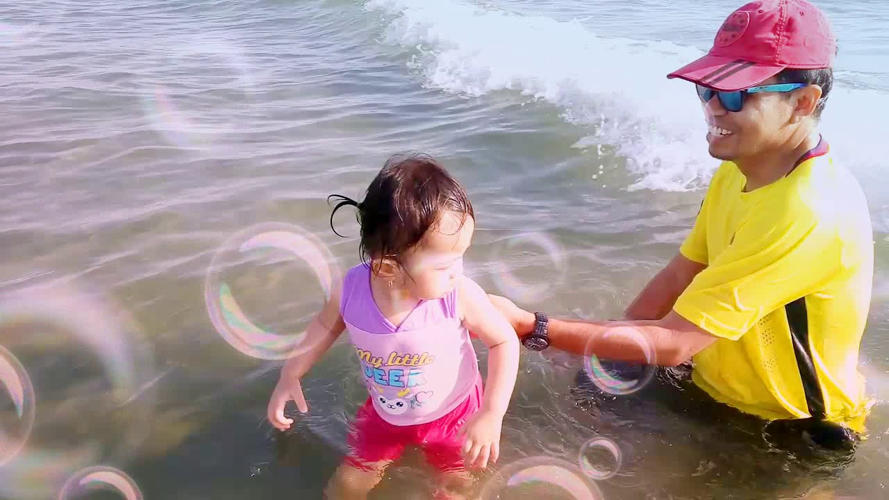 2 year old swimming at the beach YouTube