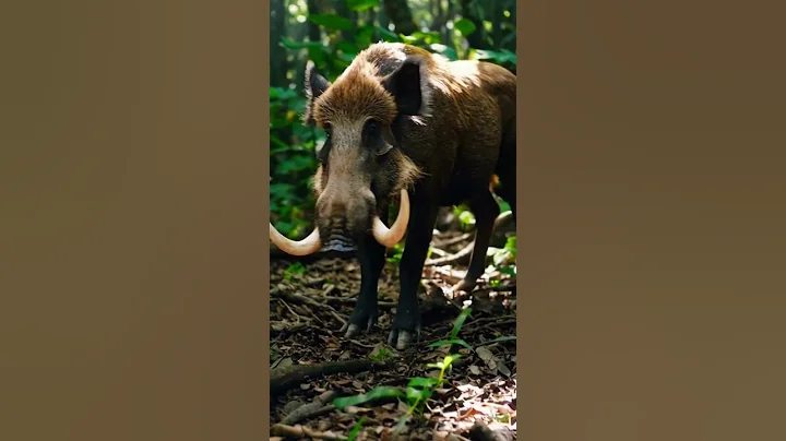 Massive Wild Boar with Record-Breaking Tusks! 🏞️🐗 #shorts