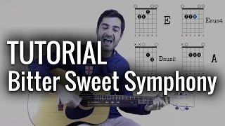 Video thumbnail of "Bitter Sweet Symphony - The Verve TUTORIAL guitarra acústica"