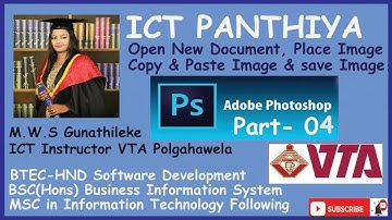 PHOTOSHOP IN SINHALA PART 04   New Document , Copy & Paste images  ICT Panthiya