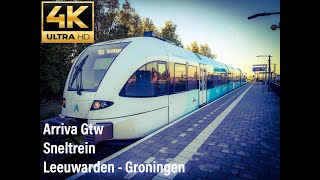 Sneltrein RE1 Leeuwarden - Groningen Arriva Gtw cabinerit cabview