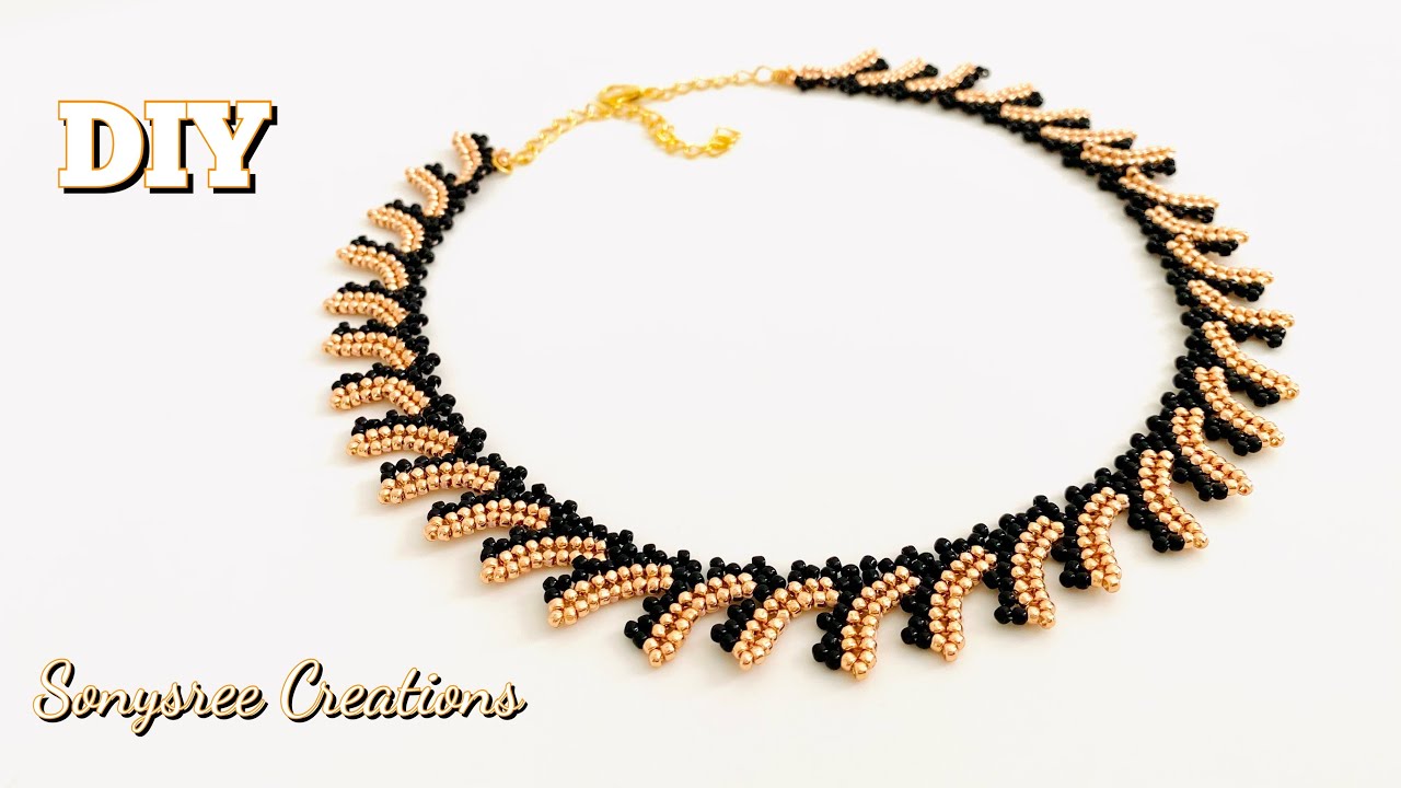 Aurous Necklace How to make Beaded Necklace Beaded Herringbone