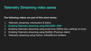 Enabling Telemetry streaming using RACADM / SSH