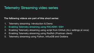 Enabling Telemetry streaming using RACADM / SSH