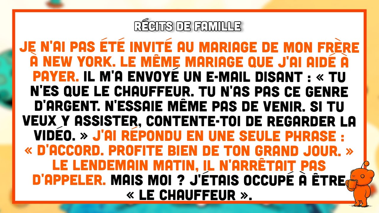 Mon frère m'a désinvité de son mariage — puis le lieu a révélé qui payait les factures.