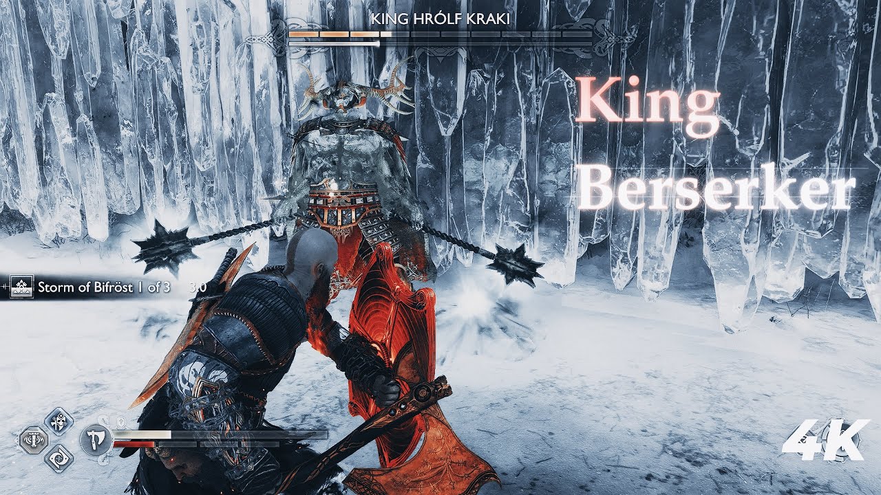 God of War Ragnarök NG+ – Berserker King Hrolf Kraki Boss Fight | (4K 60FPS)