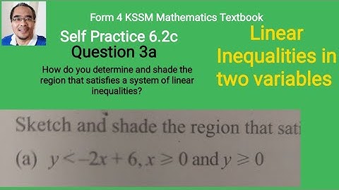 Determine / shade region that satisfies a system of linear inequalitie / Self Practice 6.2c No 3a