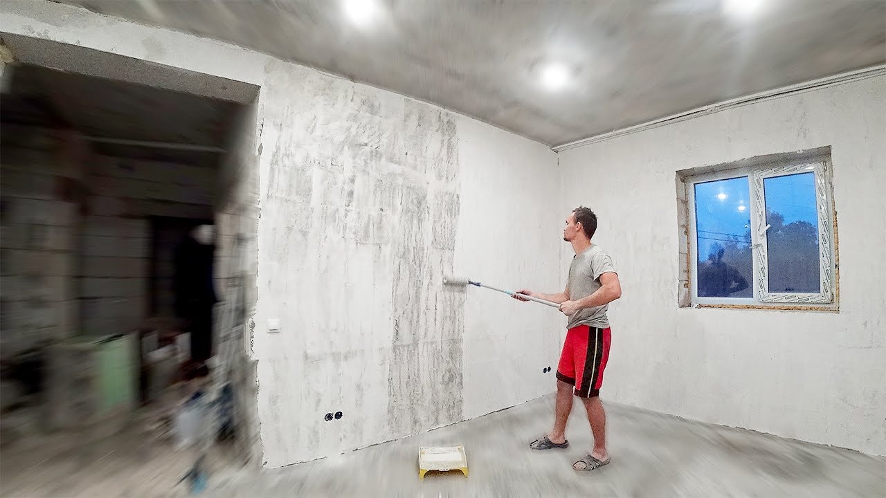 Черновая отделка. Штукатурка стен. Полы. Ванная. Дом из газобетона ...