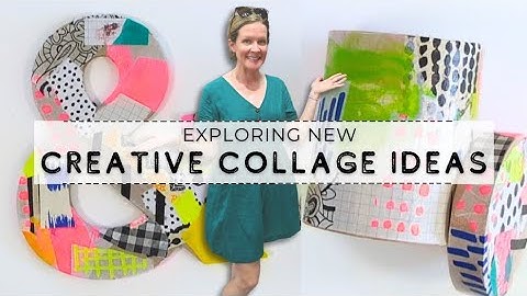 Colorful Paper Collage on Found Objects, Collaging on Things, Playing with Mixed Media Collage Art