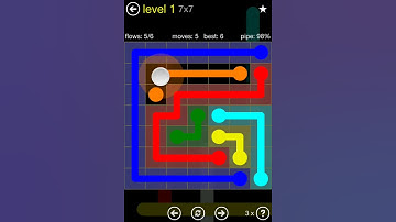 Flow Free Regular Pack 7x7 Level 1 Walkthrough