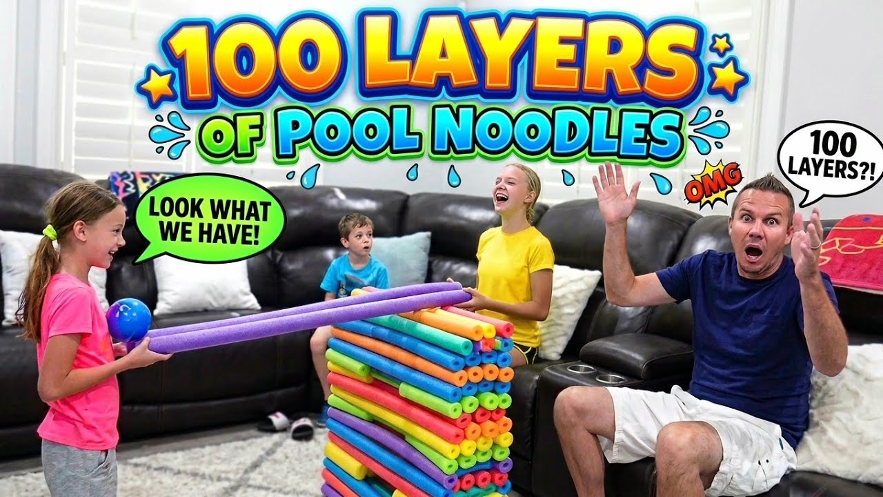 100 Layers of Pool Noodle Games!!!
