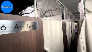 Trying Japan's Capsule Hotel Night Bus like a Hospital Room Osaka - Tokyo