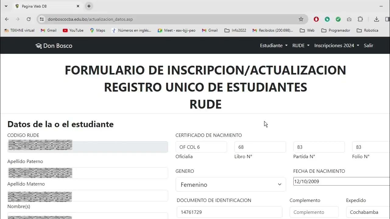 LLENADO DE RUDE 2024 YouTube