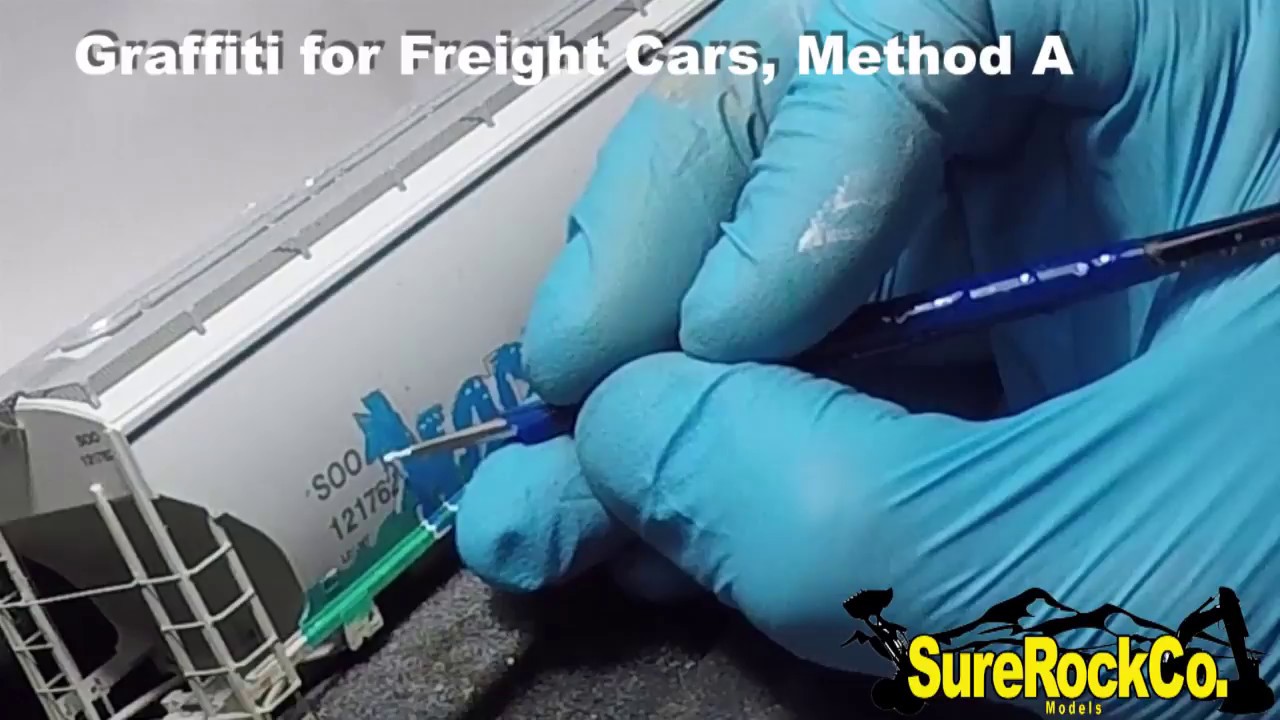 How To HAND PAINT GRAFFITI HO scale model railroad train {A}