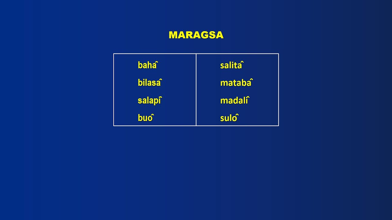 Uri ng Diin, Maragsa, Katangian, Halimbawa - YouTube