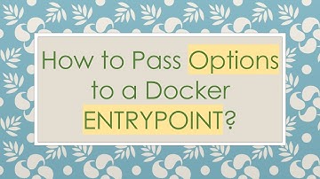 How to Pass Options to a Docker ENTRYPOINT?