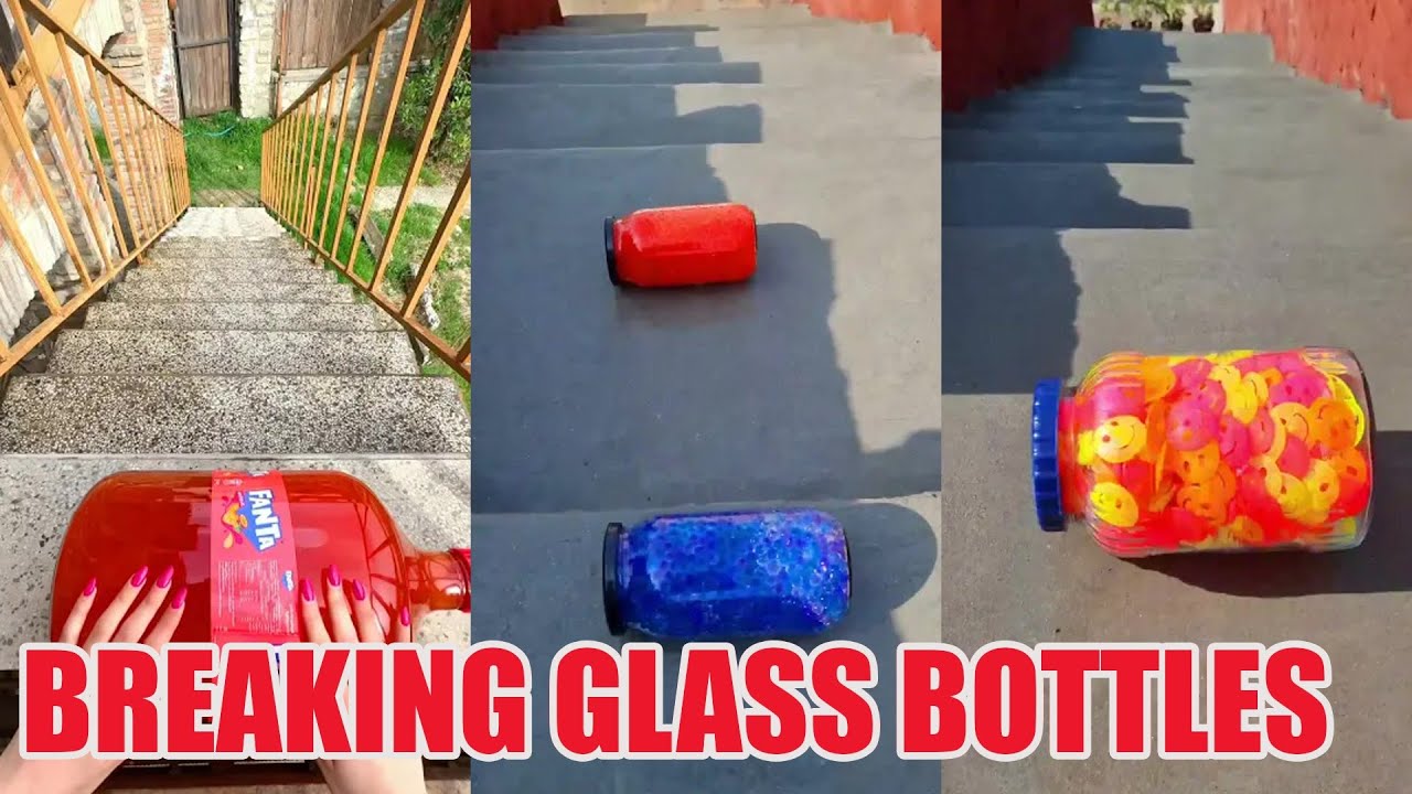 Breaking Glass Bottles and Balloon Drops 🔥 Crushing Crunchy & Soft Things #asmr #satisfying