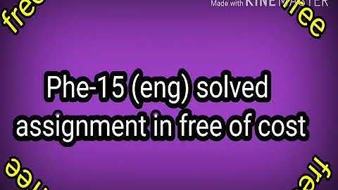 Phe-15 solved assignment 2020