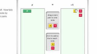 Solving one step equations with algebra tiles