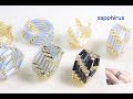 ビーズリングの作り方・簡単レシピ スクエアステッチで編む竹ビーズのリング square stitch tutorial ハンドメイド DIY