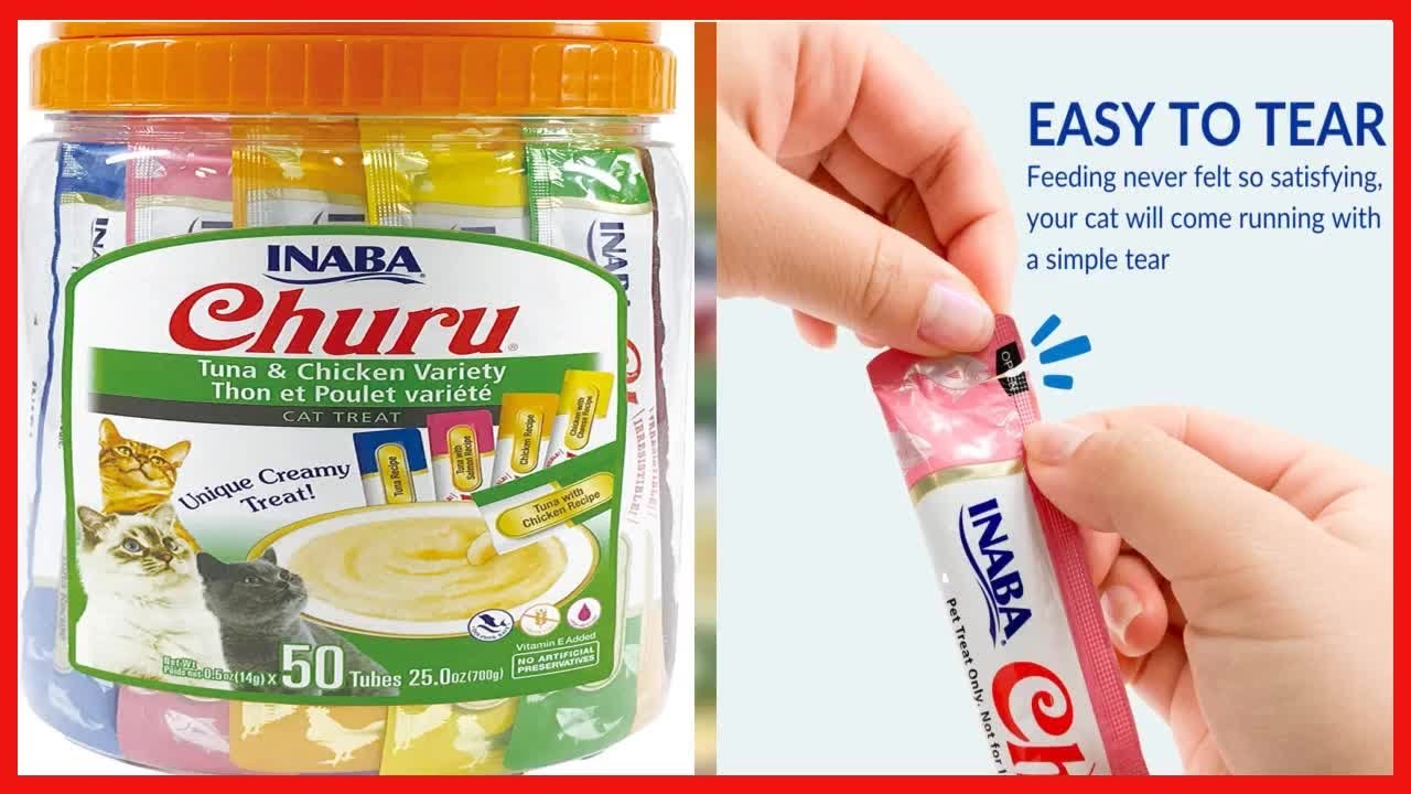 Quality product -  INABA Churu Cat Treats, Grain-Free, Lickable, Squeezable Creamy Purée Cat Treat