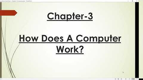 Class 2 Computer Chapter 3 How Does A Computer Work?