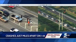 Multiple crashes cause slowdown on I-44 Tuesday morning