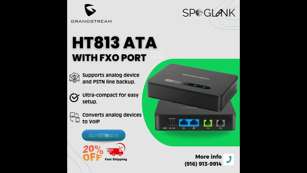 Grandstream HT813 ata with fxo port 