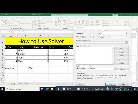 How to use Solver in Microsoft Excel 2021