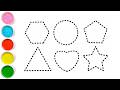 2D Shapes Tracing & Coloring | Drawing Shapes | Rhymes Collection | Writing Along Dotted Lines