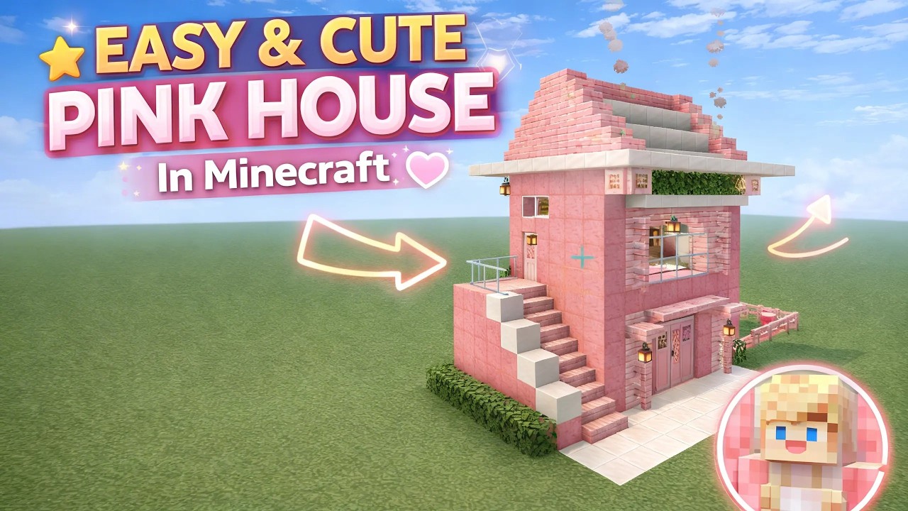 Beautiful Pink House – Easy to Build - YouTube